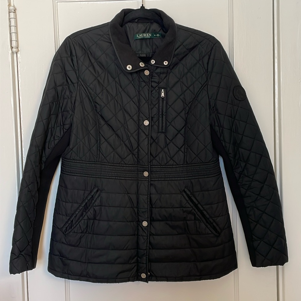 Ralph Lauren packable black quilted jacket